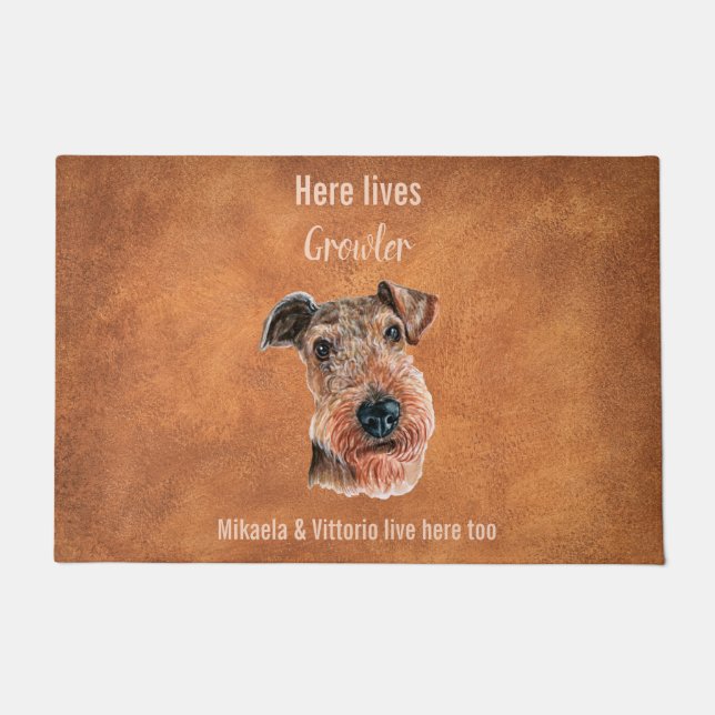 Felpudo Personalizable lindo Wire Fox Terrier Door Mat (Anverso)