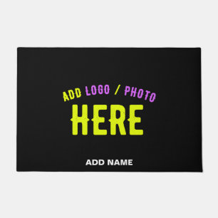 FELPUDO PERSONALIZABLE MODERNO ESTILO NEGRO VERIFICADO MAR
