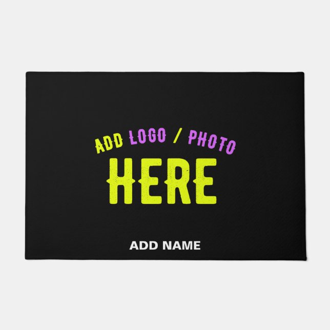 FELPUDO PERSONALIZABLE MODERNO ESTILO NEGRO VERIFICADO MAR (Anverso)