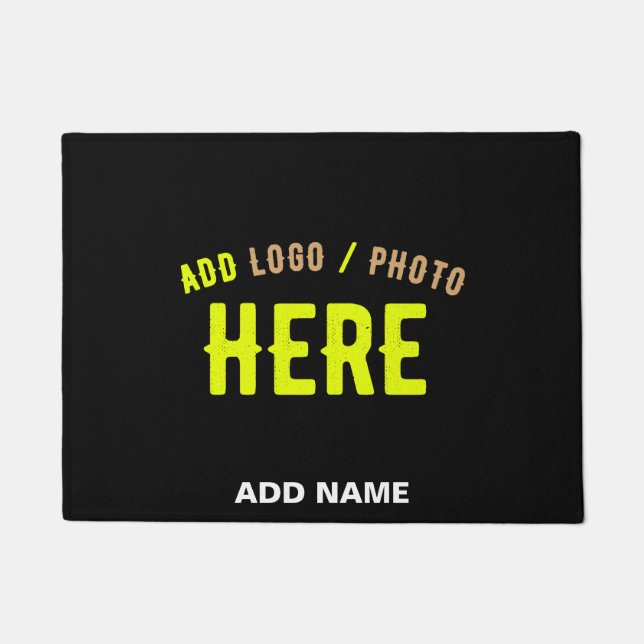 FELPUDO PERSONALIZABLE MODERNO ESTILO NEGRO VERIFICADO MAR (Anverso)