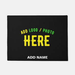 FELPUDO PERSONALIZABLE MODERNO ESTILO NEGRO VERIFICADO MAR