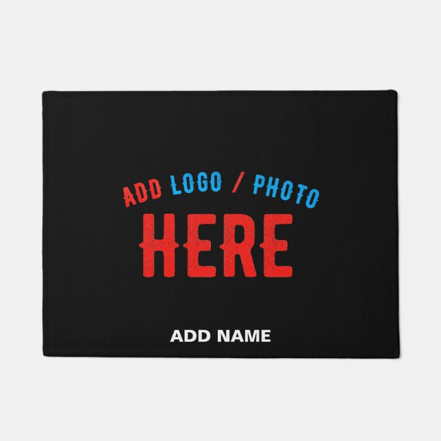 FELPUDO PERSONALIZABLE MODERNO ESTILO NEGRO VERIFICADO MAR (Anverso)