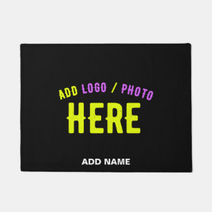 FELPUDO PERSONALIZABLE MODERNO ESTILO NEGRO VERIFICADO MAR