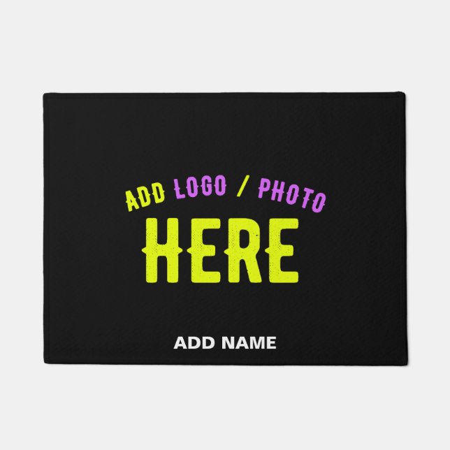 FELPUDO PERSONALIZABLE MODERNO ESTILO NEGRO VERIFICADO MAR (Anverso)