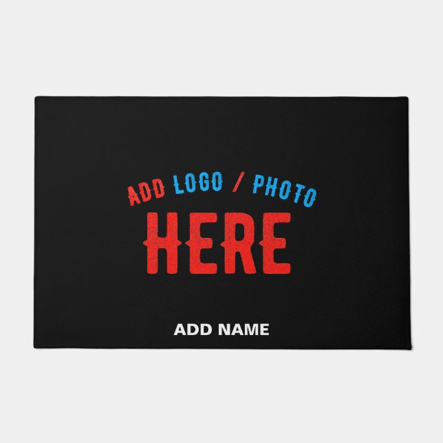 FELPUDO PERSONALIZABLE MODERNO ESTILO NEGRO VERIFICADO MAR (Anverso)