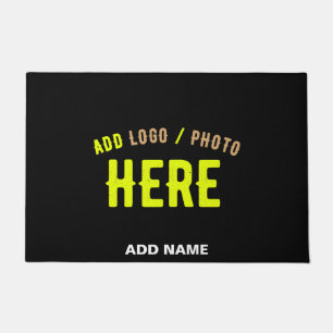FELPUDO PERSONALIZABLE MODERNO ESTILO NEGRO VERIFICADO MAR