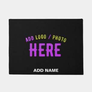 FELPUDO PERSONALIZABLE MODERNO ESTILO NEGRO VERIFICADO MAR