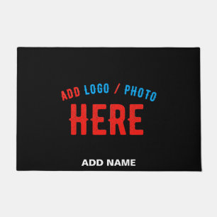 FELPUDO PERSONALIZABLE MODERNO ESTILO NEGRO VERIFICADO MAR