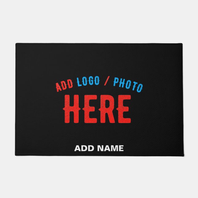 FELPUDO PERSONALIZABLE MODERNO ESTILO NEGRO VERIFICADO MAR (Anverso)