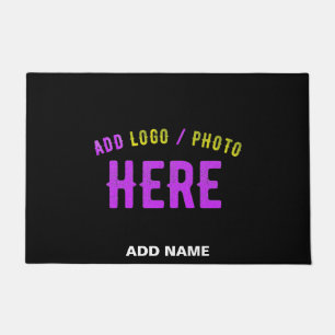 FELPUDO PERSONALIZABLE MODERNO ESTILO NEGRO VERIFICADO MAR