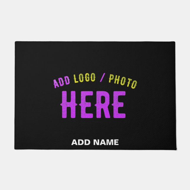 FELPUDO PERSONALIZABLE MODERNO ESTILO NEGRO VERIFICADO MAR (Anverso)