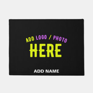 FELPUDO PERSONALIZABLE MODERNO ESTILO NEGRO VERIFICADO MAR