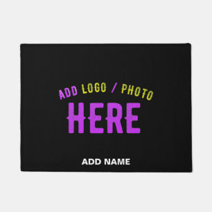 FELPUDO PERSONALIZABLE MODERNO ESTILO NEGRO VERIFICADO MAR