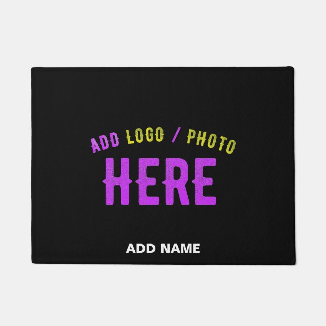 FELPUDO PERSONALIZABLE MODERNO ESTILO NEGRO VERIFICADO MAR (Anverso)