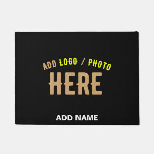 FELPUDO PERSONALIZABLE MODERNO ESTILO NEGRO VERIFICADO MAR