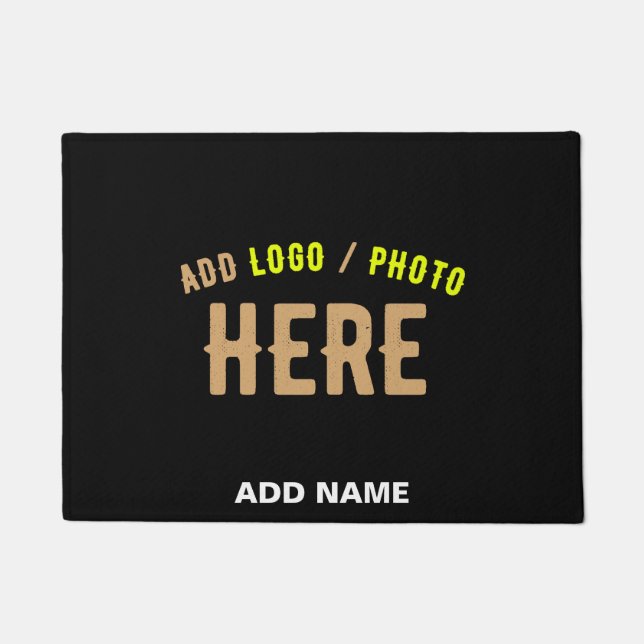 FELPUDO PERSONALIZABLE MODERNO ESTILO NEGRO VERIFICADO MAR (Anverso)