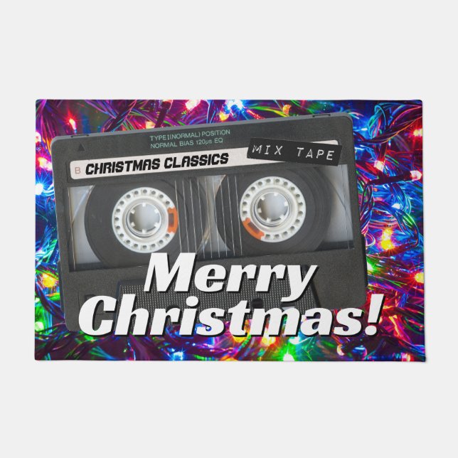 Felpudo Personalizable Retro Navidades de cintas Doormat (Anverso)