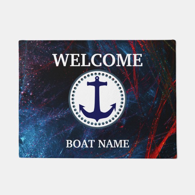 Felpudo Personalización de la banda de nombres de barcos d (Anverso)