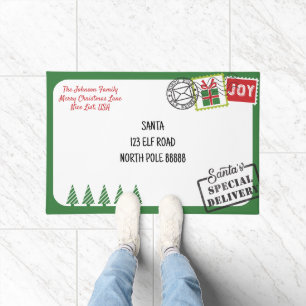 Felpudo Personalización de Navidades de letras verdes de S