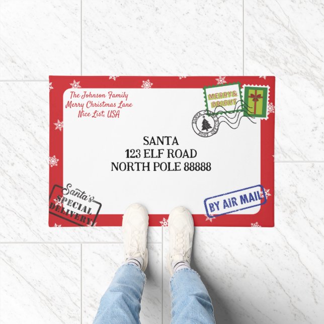 Felpudo Personalización de Navidades de Santa Carta Red Sn (Interior)