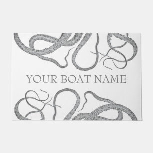 Felpudo Personalizado añada su nombre de barco pulpo náuti