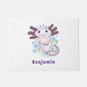 Felpudo Personalizado axolotópico rosa adorable