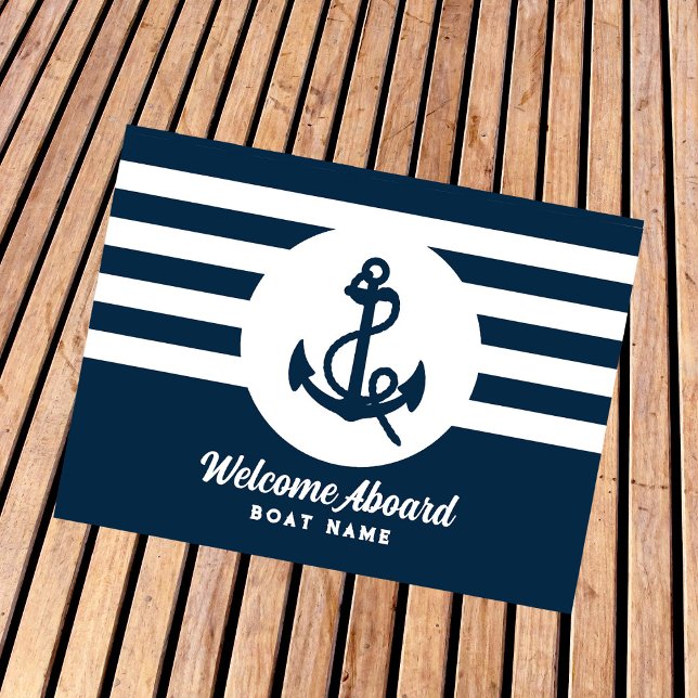 Felpudo Personalizado azul de la Marina Náutica Nombre del (Subido por el creador)