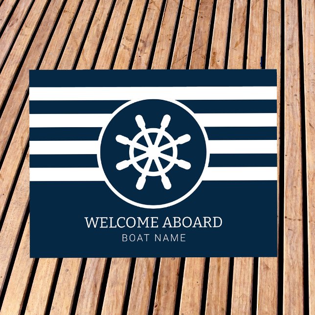 Felpudo Personalizado azul de la Marina Náutica Nombre del (Subido por el creador)