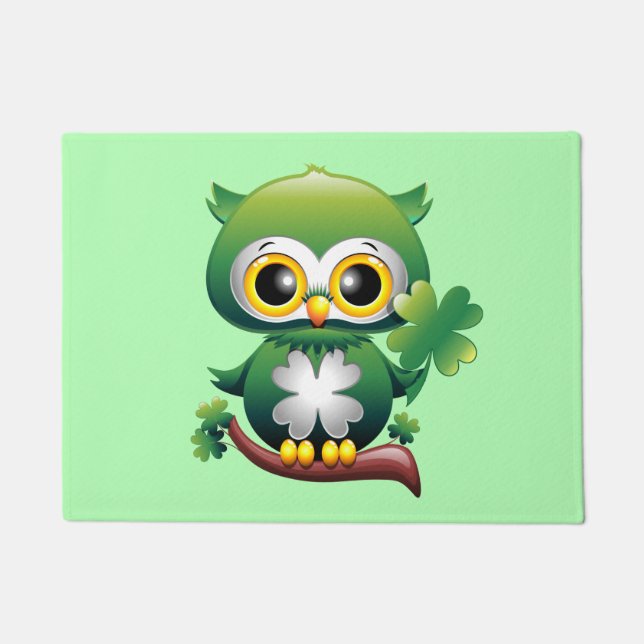 Felpudo Personalizado Baby Owl St Patrick Paddy (Anverso)