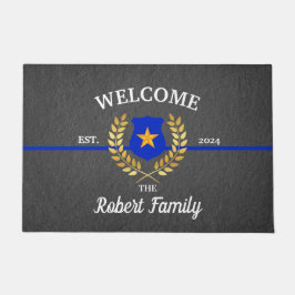 Felpudo Personalizado Bastante delgado de la línea azul de