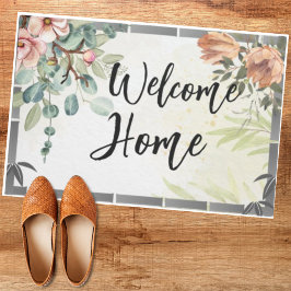 Felpudo Personalizado Bienvenido a casa escritura familia 