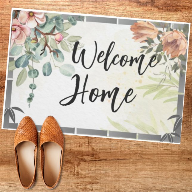 Felpudo Personalizado Bienvenido a casa escritura familia  (Subido por el creador)