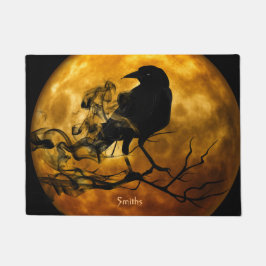Felpudo Personalizado Black Crow Halloween Moon Doon Mat