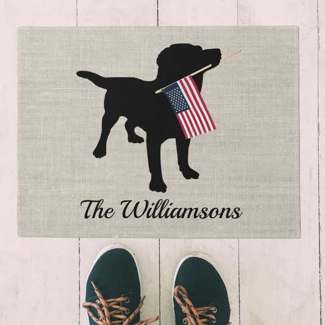 Felpudo Personalizado Black Lab Dog USA Bandera Doormat de (Subido por el creador)