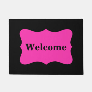 Felpudo Personalizado brillante fucsia caliente negro de