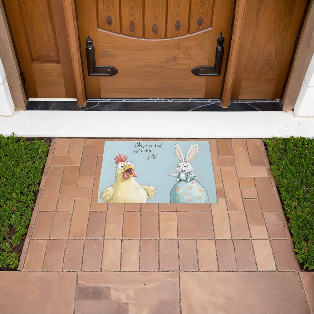 Felpudo Personalizado Bunny Chick Egg Easter Fun (Exterior)