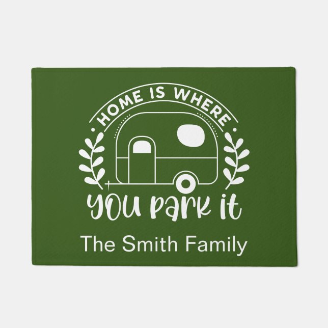 Felpudo Personalizado Camping Camper Trailer Rv (Anverso)