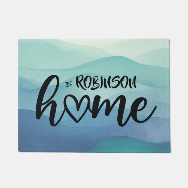 Felpudo Personalizado casero azul turquesa con capas (Anverso)