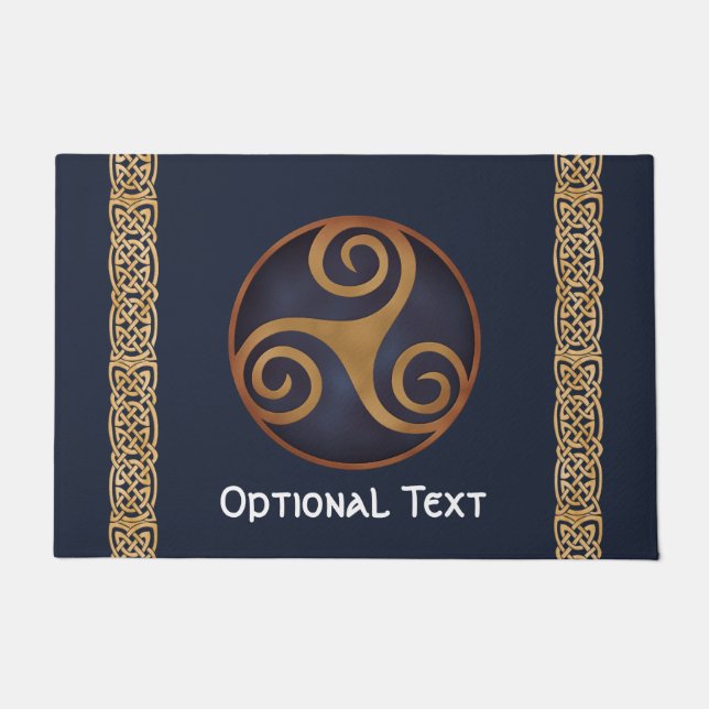 Felpudo Personalizado Celtic Triskelion (Azul) (Anverso)
