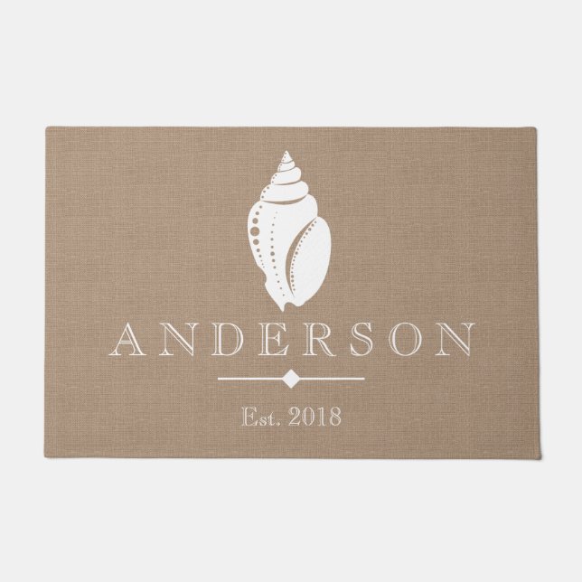 Felpudo Personalizado costero rústico de la silueta el | (Anverso)