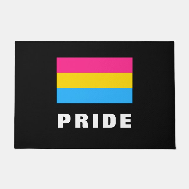 Felpudo PERSONALIZADO de bandera del orgullo gay pansexual (Anverso)