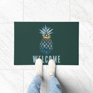 Felpudo Personalizado De Bienvenida Tropical Cute Pineappl