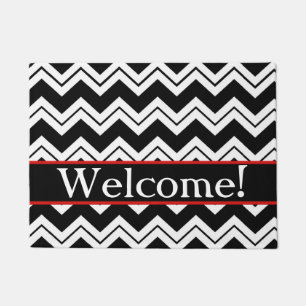 Felpudo Personalizado de bienvenida ZigZag, protector blan