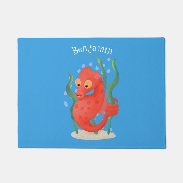 Felpudo Personalizado de caballitos de mar de pepino (Anverso)