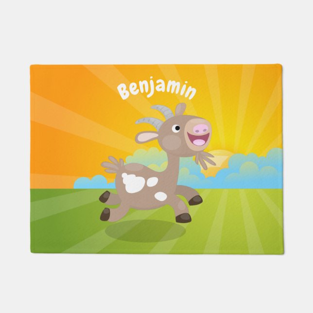 Felpudo Personalizado de cabra alegre (Anverso)