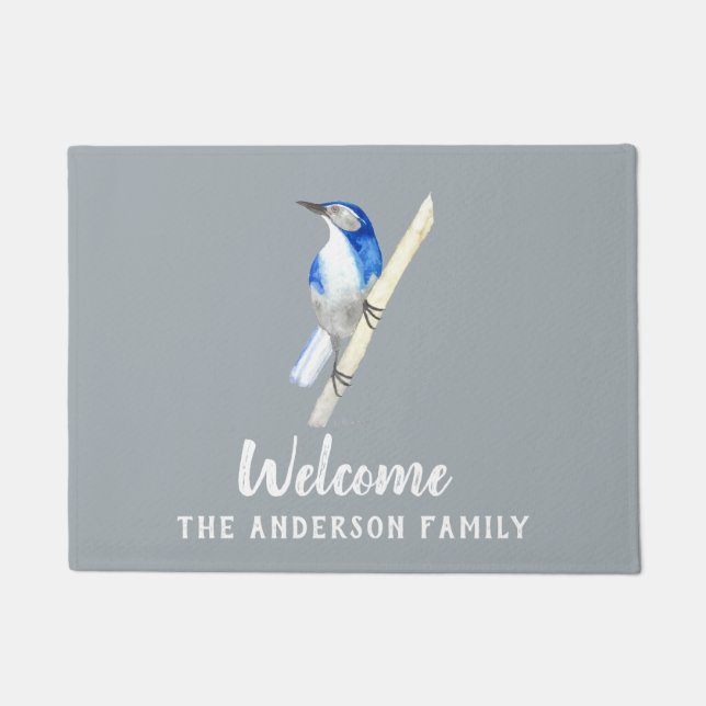 Felpudo Personalizado de California Scrub Jay Doormat (Anverso)