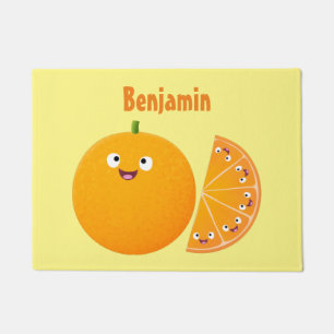 Felpudo Personalizado de cítricos de feliz naranja