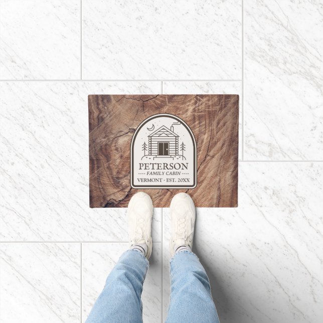 Felpudo Personalizado de decoración de madera de cabaña rú (Interior)