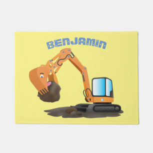 Felpudo Personalizado de excavadora de naranja cúpula