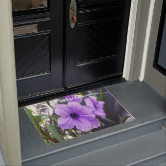 Felpudo Personalizado de flores púrpuras de moda suave tex